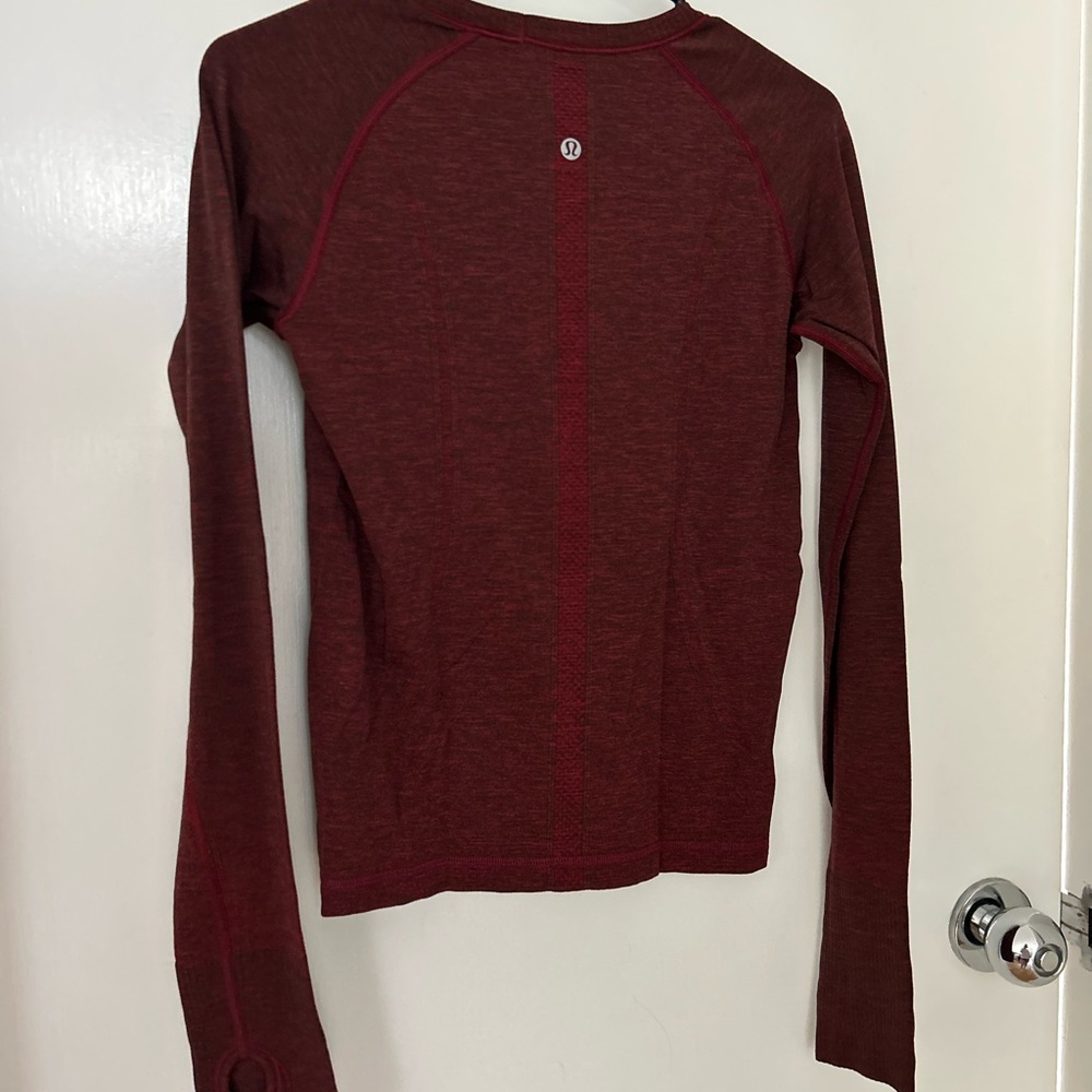 lululemon athletica Red Fitted Long Sleeve Tee
